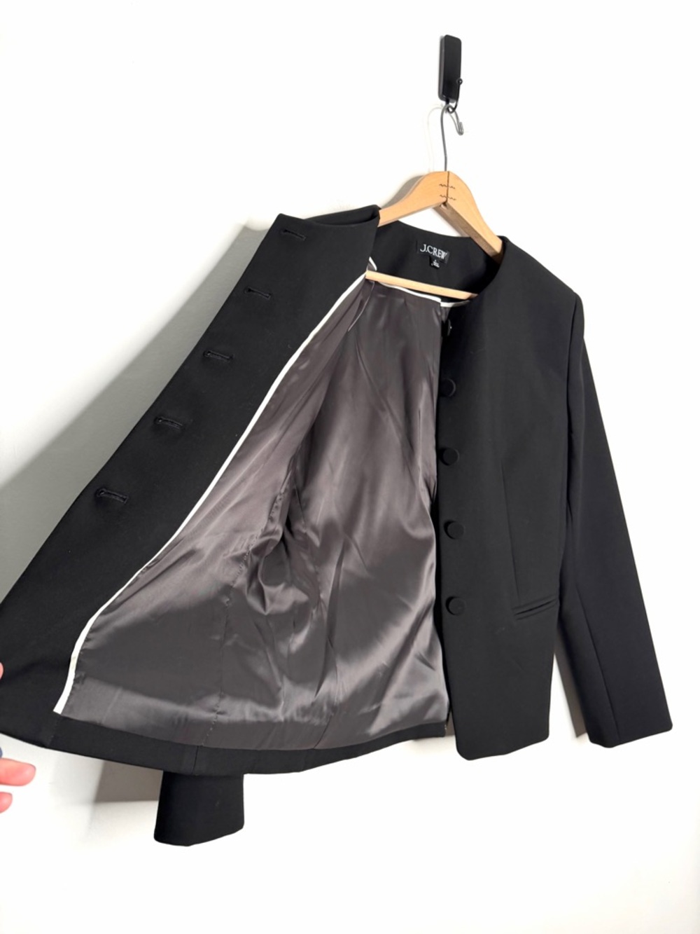 J. Crew Cora Lady Jacket In Four Season Stretch Black Size 6 - Picture 4 of 10